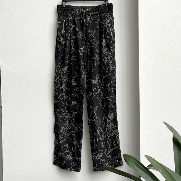 NWT Rag & Bone Harvey Floral Print Silk Wide Leg Drawstring Pants - Picture 6 of 12